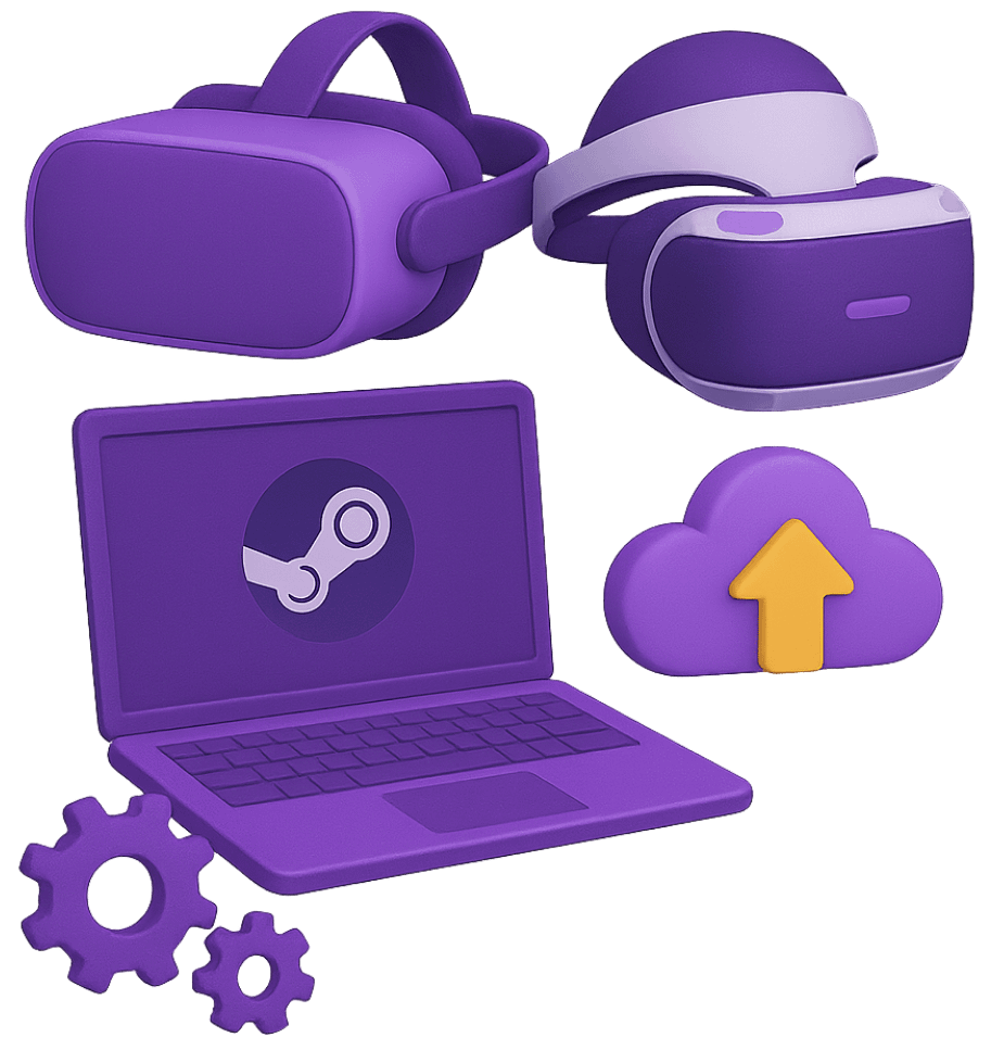 Virtual reality headset with global deployment and location icons