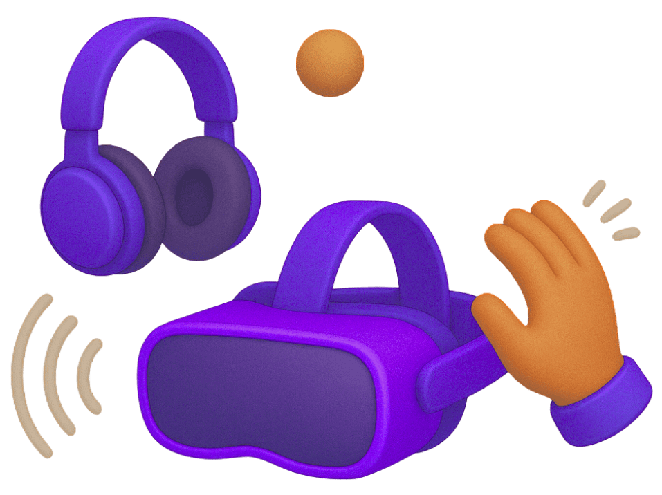 Virtual reality headset with spatial audio and headphones