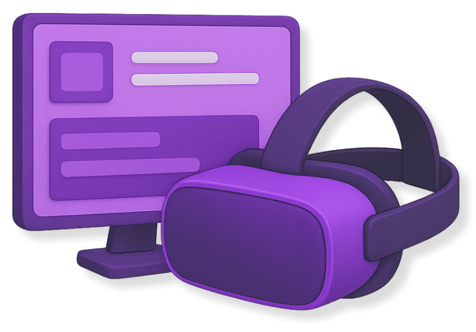 Virtual reality headset with desktop content integration