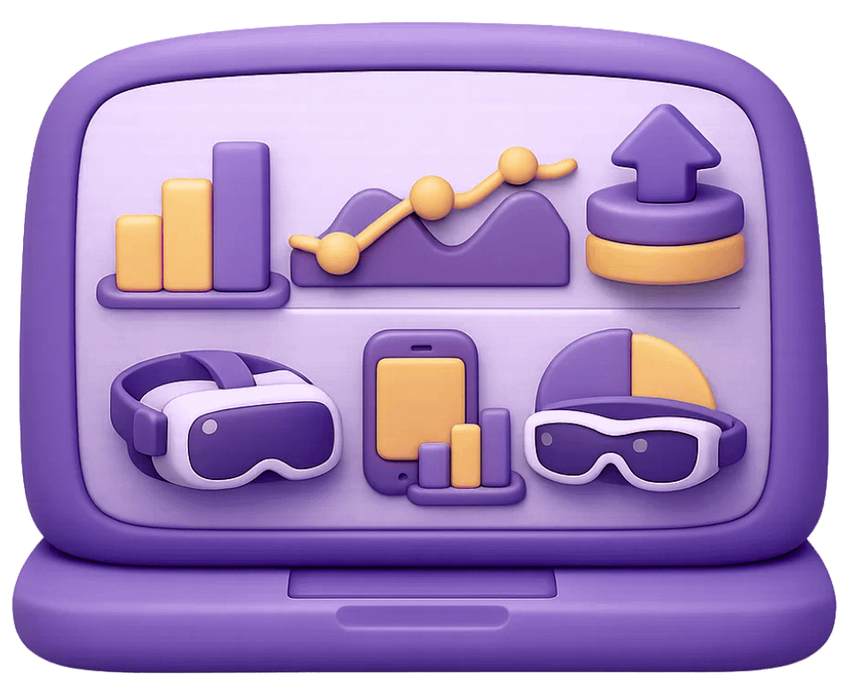 XR analytics dashboard with device performance metrics