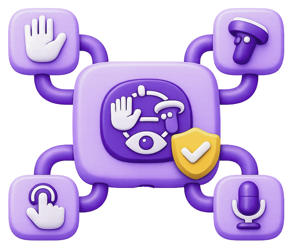 XR interaction with gesture, voice, and touch controls