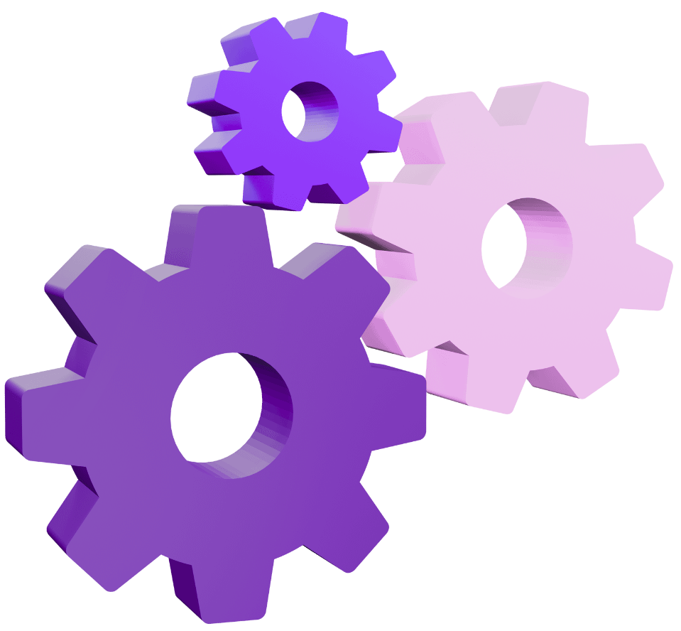 3D animation technical implementation with interlocking gear system