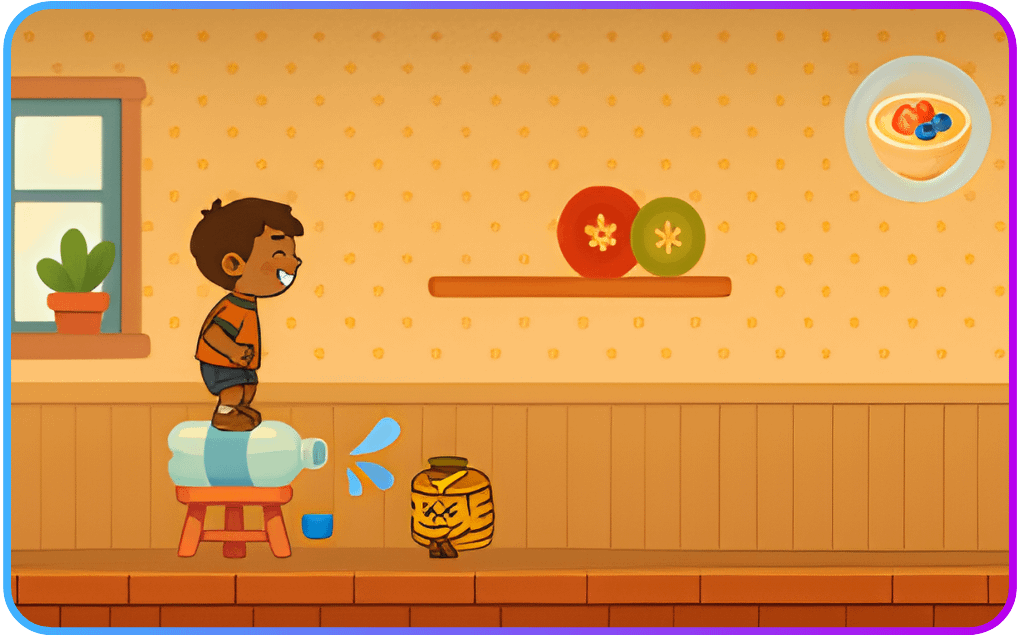 Educational Game Loop 02 Bladder Defender, an educational game featuring one of the scenes of level 01
