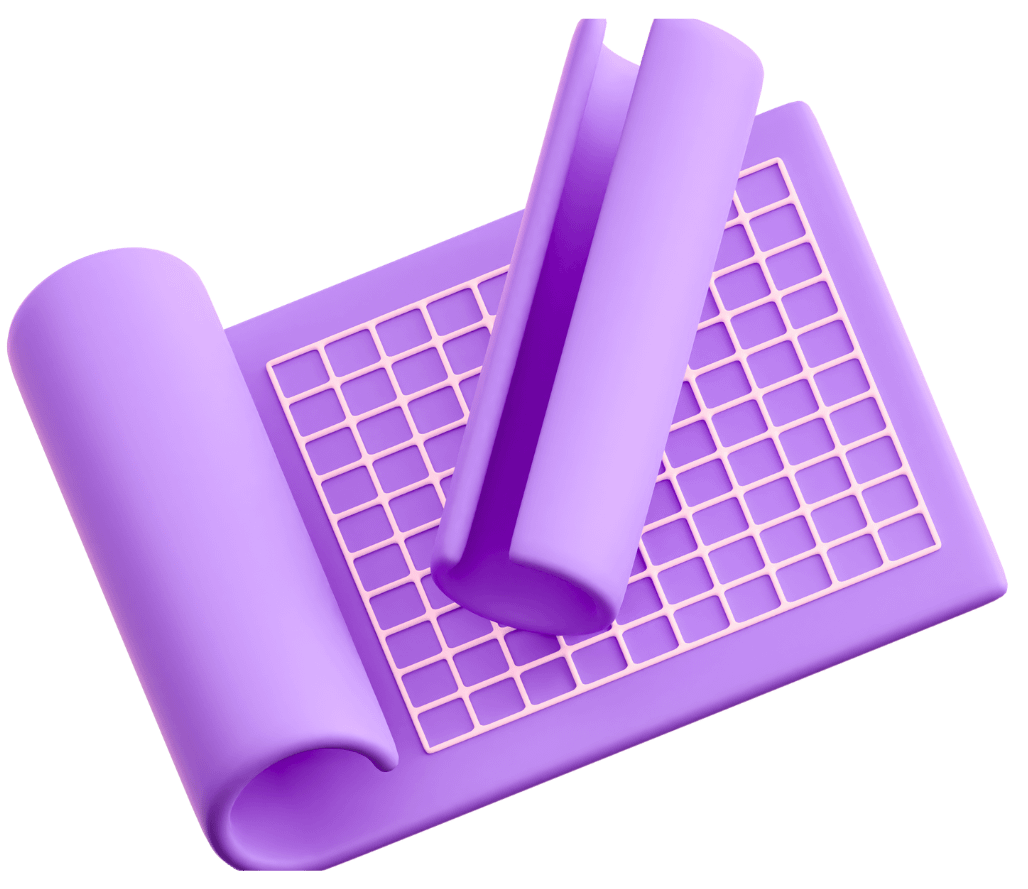 2D game art project planning and discovery with purple blueprint grid showing level design layout and architecture for game development workflow