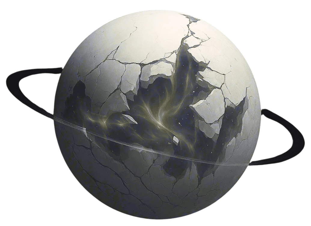 Concept art asset featuring a globe with a ring around it