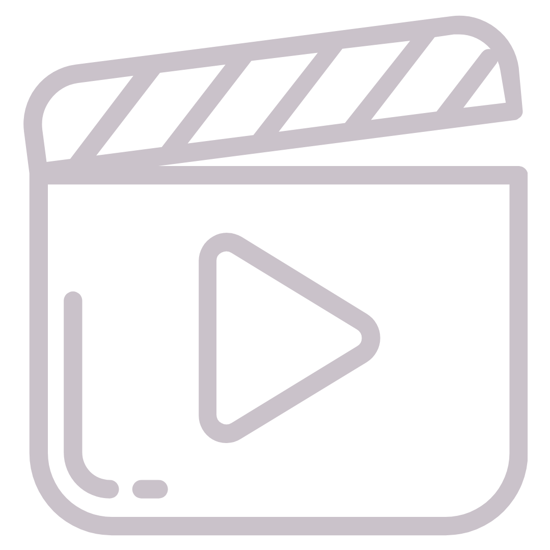 Video production industry icon with clapperboard and play button