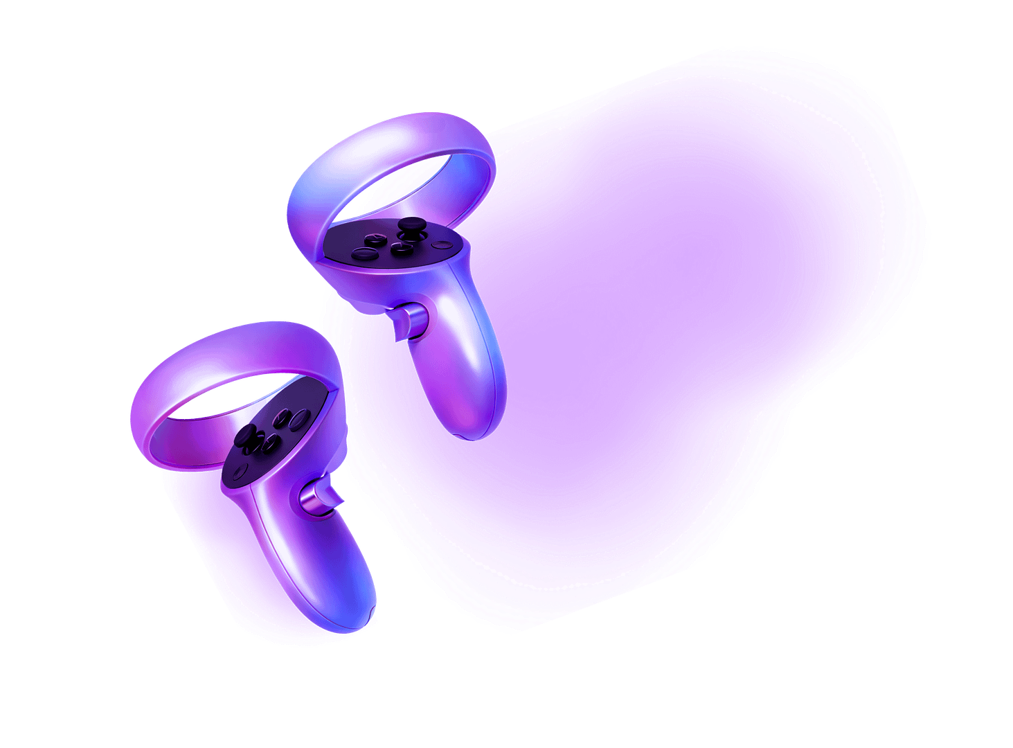 VR hand controllers with tracking rings for virtual reality and XR applications