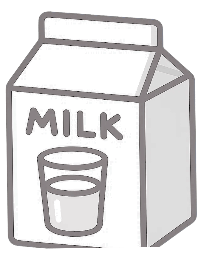 Bladder Defender, an educational game showing a milk box as good food