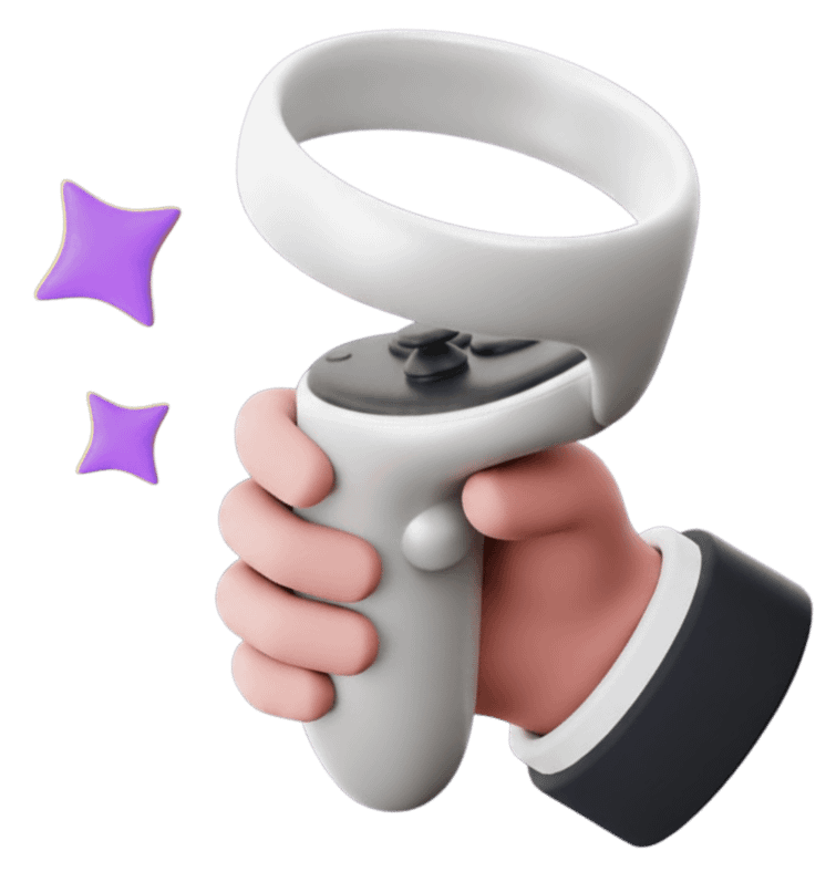 Virtual reality app development featuring VR controller input technology for immersive interactive user experiences