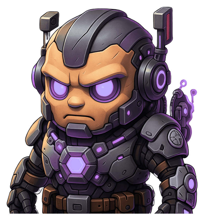 3D game character design showing a robot