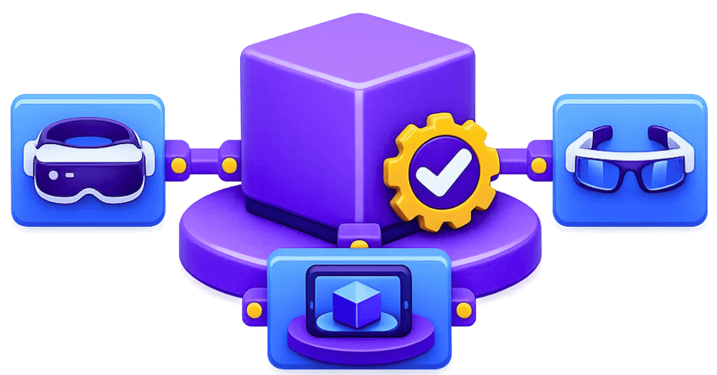 MR cross-platform development with VR headset, AR glasses, and tablet devices