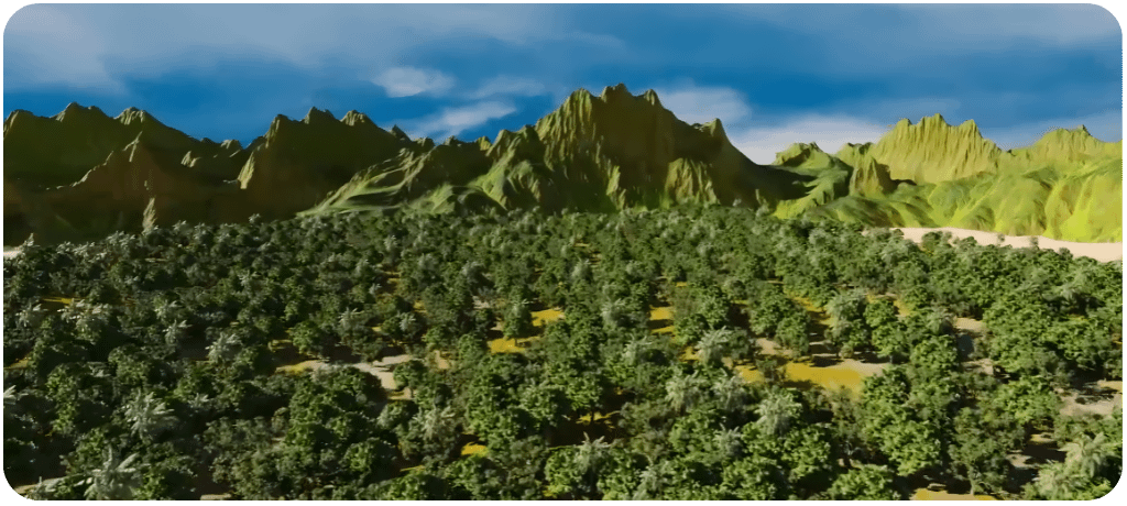 Algoryte 3d game world green forest trees