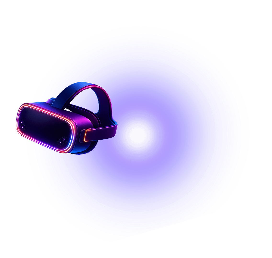 Virtual reality development company services featuring VR headset technology for immersive experiences and AR applications