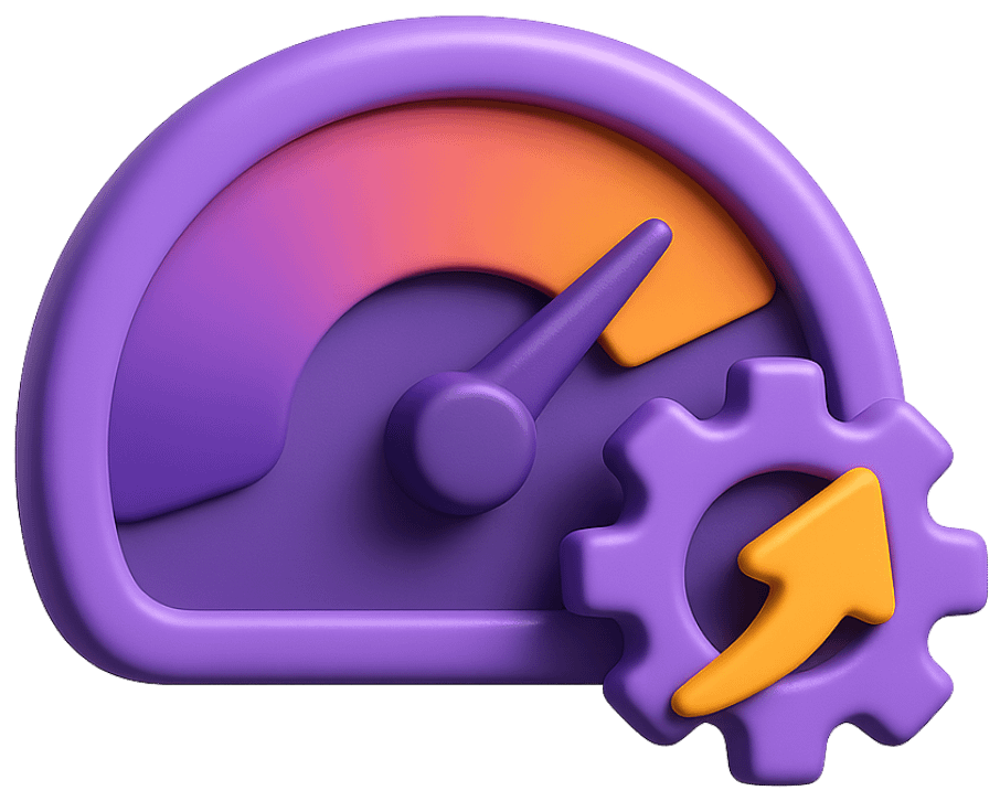 Virtual Reality Services 4 Virtual reality performance optimization with speedometer and gear icon