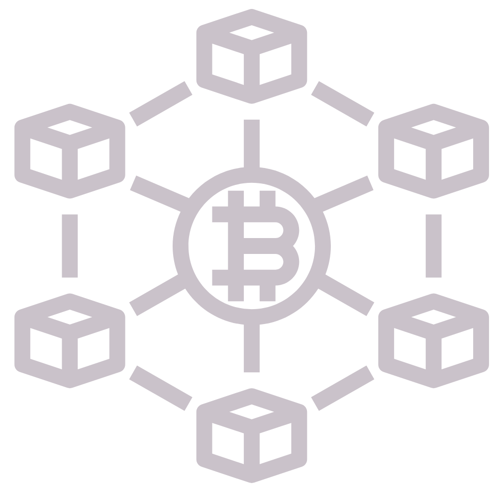 Blockchain, Web3, and crypto industry icon with Bitcoin symbol and distributed network