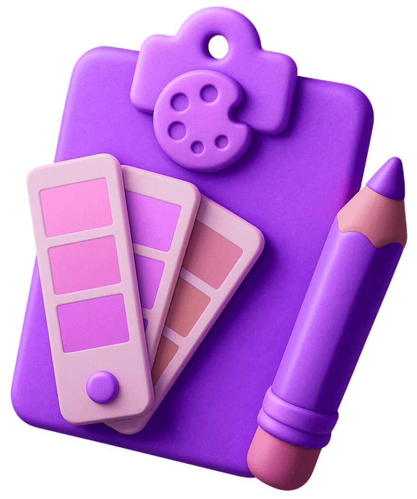 Game art services for style exploration and moodboarding featuring artist folder with color palettes, style samples, and design references for 2D games