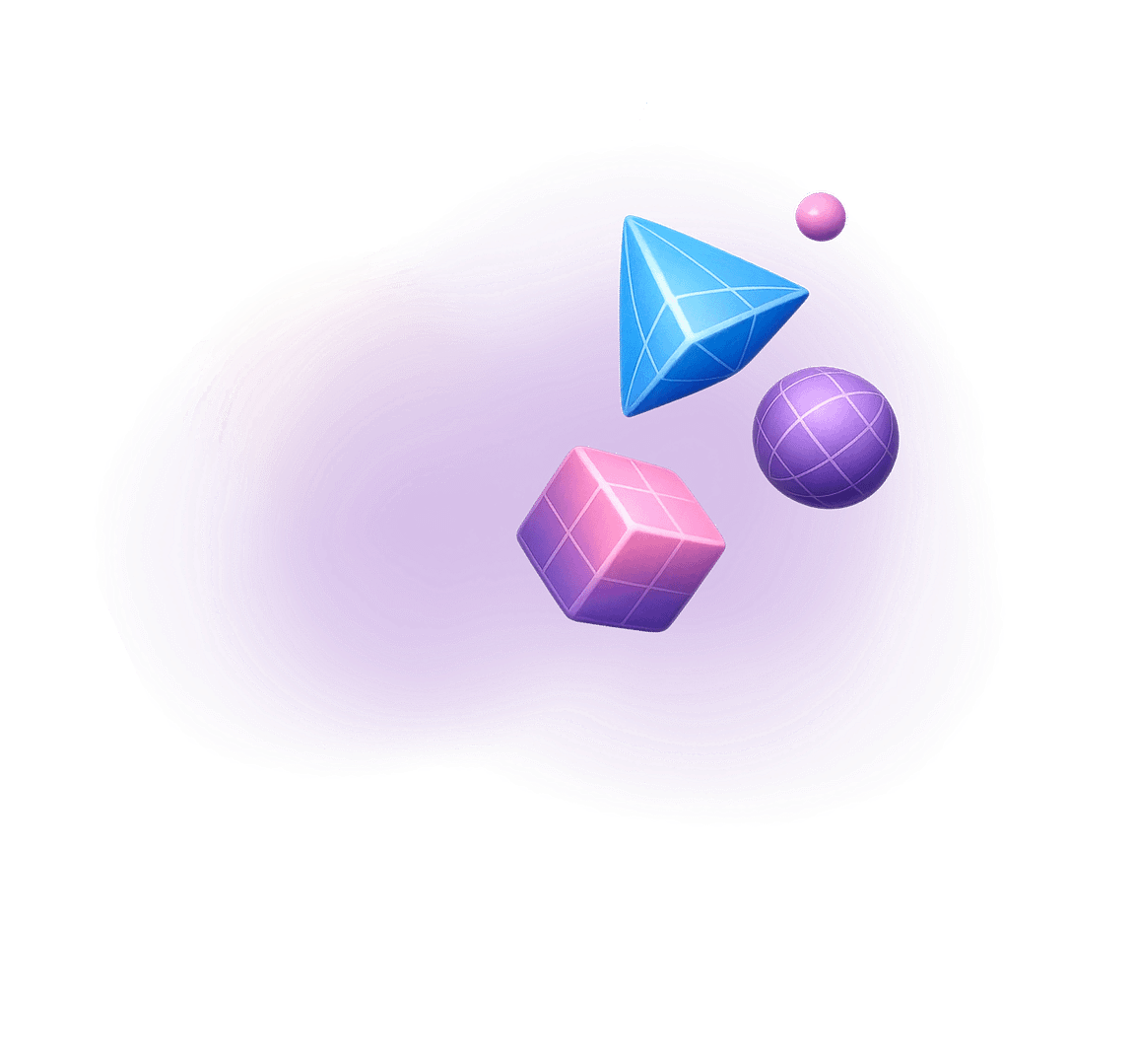 Game artwork showcasing different geometric shapes in different colors