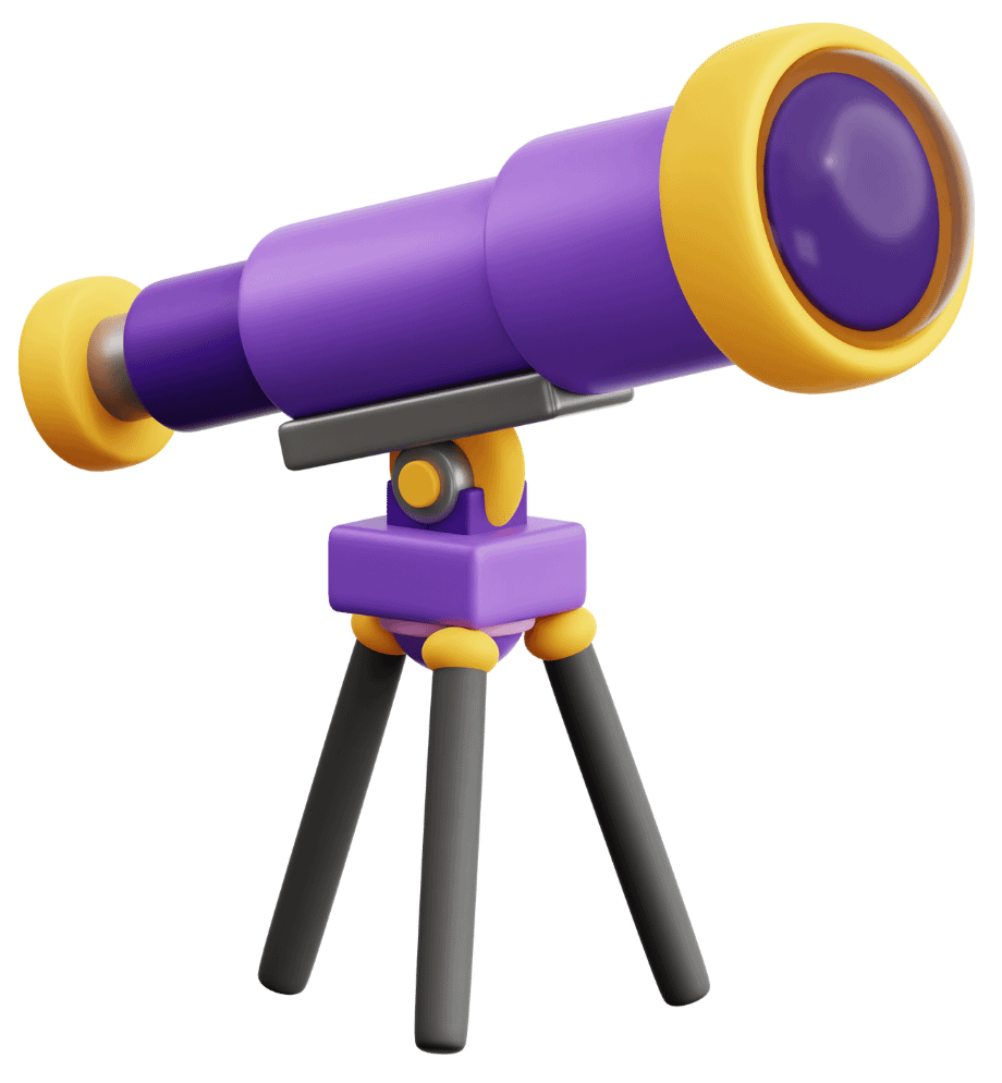 3D animation implementation and optimization represented by a telescope on tripod